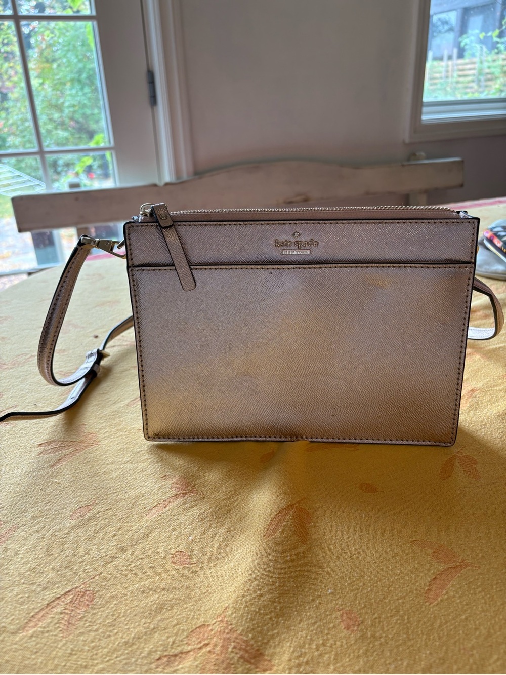 kate spade Metallic Light Beige Crossbody Bag